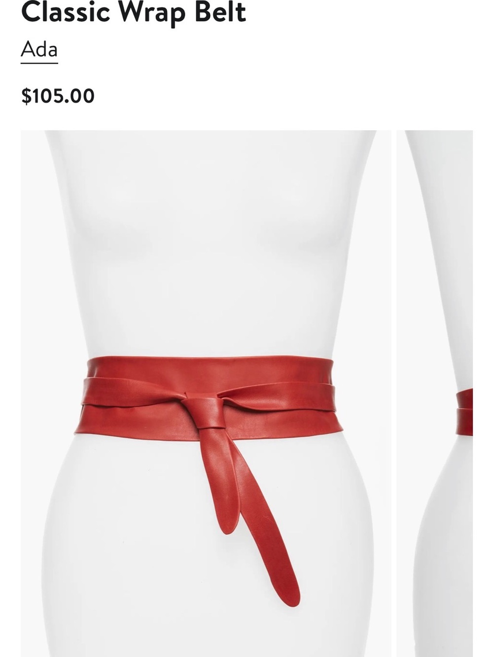 Ada Red Leather Wrap Belt